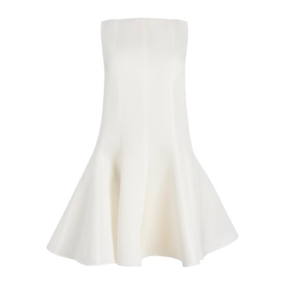 KHAITE Mags Silk Gazar Mini Dress in Chalk White - Size 8 - NWT - Picture 9 of 10